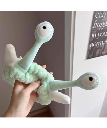 Spa Headband Facial Makeup Head Band Cute Snail Cartoon Head Band Wraps Hair Accessories Fleece Elastic Makeup Headband Hair Wrap for Facial Cosmetic Shower Yoga Sports Green - Buy Online on GoSupps.com