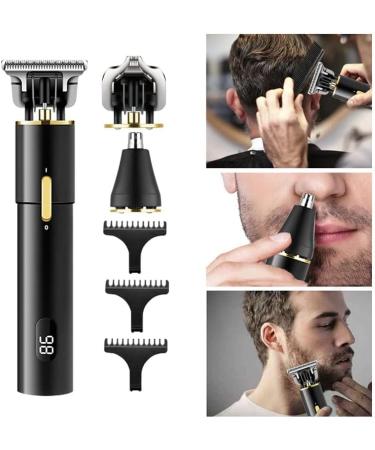Professional Hair Cutting Tool & Clipper for Men Electric Shaver Beard Trimmer & Nose Hair Trimmer with LCD Display Black - Buy Online on GoSupps.com
