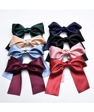 Double Large Soft Silky Satin French Barrette Style Hair Bow Clip Hair Clips Hair Accessories for Women Girls - Buy Online on GoSupps.com