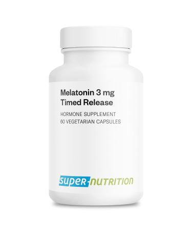 Supersmart - Time Released Melatonin 3 mg - Fall Asleep Faster Stay Asleep Longer | Clean Label Non-GMO & Gluten Free - 60 Vegetarian Capsules