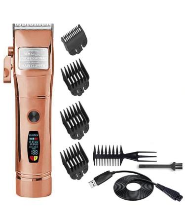Pro Hair Clipper Adjustable Fading Blending Hairdressing Hair Clipper Men Professional Hair Trimmer Electric Beard Hair Cutting Tool(Color:Brown)