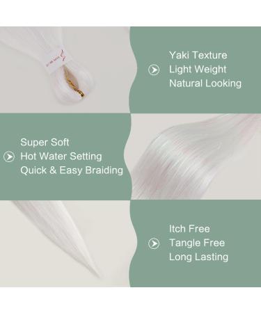 Buy 32 Inch Pre-Stretched Yaki Textured Crochet Hair Extensions - 6 Packs Synthetic Braiding Hair for Hot Water Setting - Buy Online on GoSupps.com