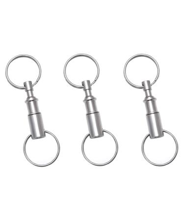 Rongbo 3 Pack Quick Release Detachable Pull Apart Key Rings Keychains Double Spring Split Snap Seperate Chain Lock holder Convenient Accessory Gift (3Pack)