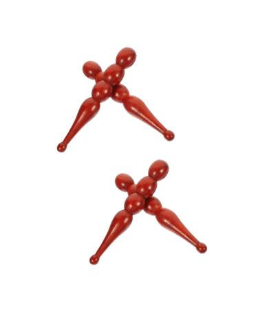 Clispeed 4 piece of acupuncture rod Rollstock Face massage device made of wood Point massage device wooden tools wooden roller massage device for the body of wooden equipment health care