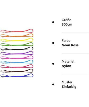 Mini Dog Leash - 3-Way Adjustable Nylon Leash 3m in Neon Pink | International Shipping - Buy Online on GoSupps.com