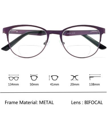 MMOWW Bifocal Reading Glasses for Women - Blue Light Blocking Purple Readers 1.0x | International Shipping Available - Buy Online on GoSupps.com