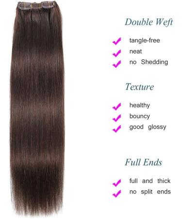 GIVLOVE Clip in Hair Extensions Real Human Hair 8 Pieces Straight Real Remy Human Hair Full Head Human Hair Extensions Clip in Double Weft Real Remy Hair (#4 Medium Brown-14 Inch) (4# 14 inch) 14 inch 4# - Buy Online on GoSupps.com