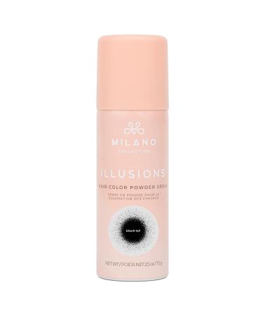 Milano Illusions Hair Color Powder Spray for Wigs and Hair Root & Part Touch Up Spray Black-ish Hair Color Powder Spray - Blackish