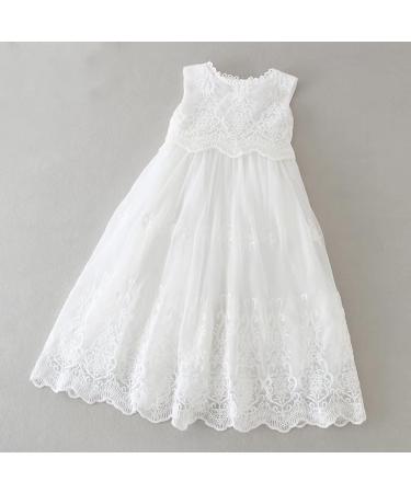 Leideur Baby Long Christening Gown | White Baptism Dress for Girls | 12-18 Months - Buy Online on GoSupps.com