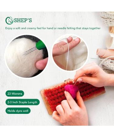 Shep's 100% Natural White Merino Wool Roving Fiber - 2lb - Spinning and Felting Craft Wool - Core Wool USA - Buy Online on GoSupps.com