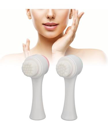 Facial Cleansing Brush Double-Sided 2 Pieces Standing Base Facial Cleansing Brush - Buy Online on GoSupps.com
