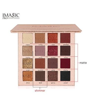 16 Color Matte & Shimmer Eyeshadow Palette | Luxury Metallic Gold & Nude Blending Powder with Mirror - Super Pigment Makeup - Buy Online on GoSupps.com