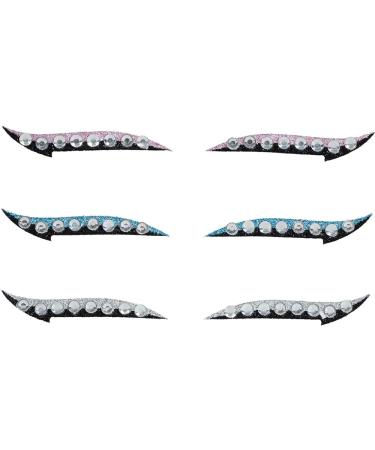 FIESTAS GUIRCA Adhesive Face Jewelry (6 Crystal Eyeliners) - Makeup for Costume Parties Carnival and Halloween - Multicolored - Buy Online on GoSupps.com