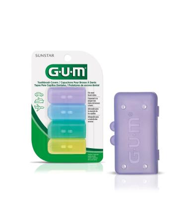 GUM-152RF Toothbrush Covers for Travel, Home, or Camping, 4 Covers