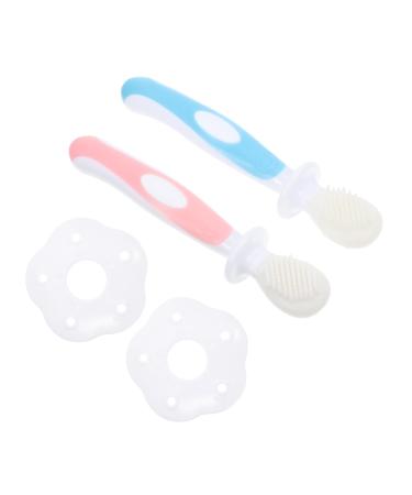 Ultechnovo bite toys for babies 2 sets toothbrush cleaning brush detergent baby pebbles clean toothbrush 1 piece (1 Pack) pink
