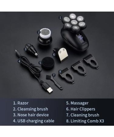 Buy Electric Razor for Men - 7 Blade Multi-Function Shaving Kit with LCD Display Bald Head Hair Clipper & Beard Trimmer - International Shipping Available - Buy Online on GoSupps.com