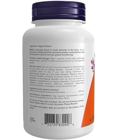 NOW Dmae Capsules 250mg 100 Count - Buy Online on GoSupps.com
