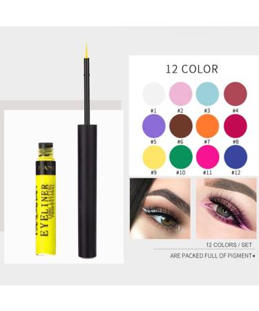 Beauty Searcher Set of 12 Colors Matte Liquid Eyeliner Colorful Waterproof Smudgeproof Durable Matte Eyeliner Clear Eyeliner Highly Pigmented Makeup Eyeliner Pen Kit - Buy Online on GoSupps.com