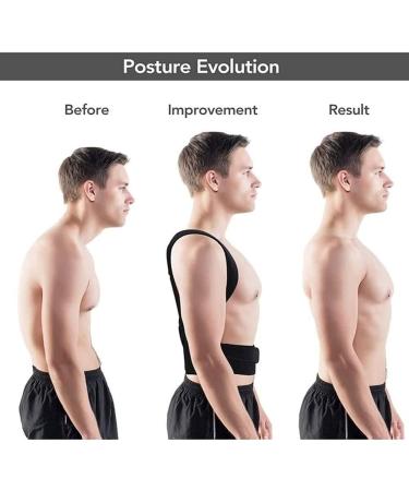 Posture Corrector for Spine & Back Support - Relief for Neck Shoulder & Back Pain | Medium Size Black - Buy Online on GoSupps.com