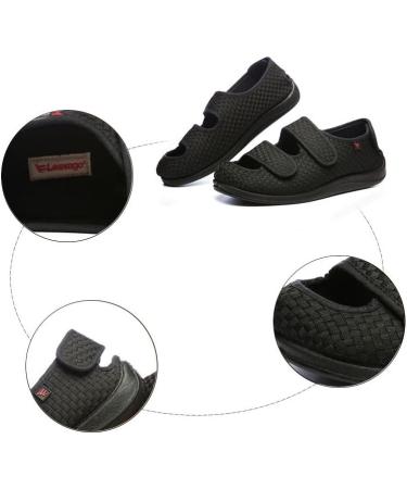 Yytcsjz Men's Adjustable Extra Wide Shoes for Arthritis & Swollen Feet - Black - Buy Online on GoSupps.com