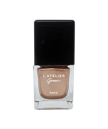L Atelier Green Paris - Breathable 85% Plant-Based Halal & Vegan Nail Polish. Infused with Organic Oils Made in France - 10.5ml (Golden Girl)