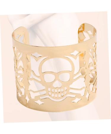 DRESSOOS Skull Cuff Bracelet Open Cuff Bracelet Friendship Bracelets for Women Halloween Friendship Women Bangle Bracelets Black Bracelet Retro Wristband Open Bangle Ghost Miss Gothic Alloy 6.3X5cm Golden - Buy Online on GoSupps.com