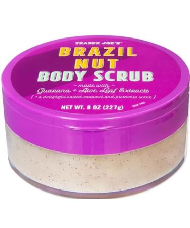 Brazil Nut Body Scrub with Guarana and Aloe Leaf Extracts Exfoliating Formula 8 oz