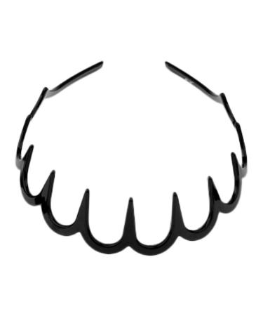 Sharplace Women's Black Headband with Teeth Comb - Wave Hairband for Effortless Style | International Shipping Available - Buy Online on GoSupps.com
