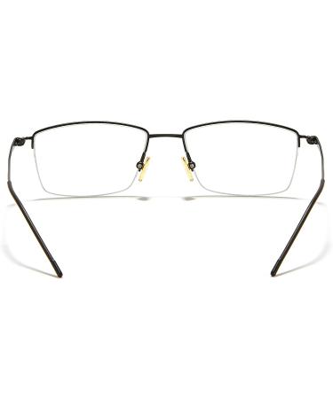 Cyxus Blue Light Glasses for Men | Semi Rim Crystal Lens | UV Blocking | Gaming Eyeglasses - Titanium Black Frame - Buy Online on GoSupps.com