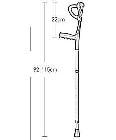 Forearm Crutches Adjustable Forearm Crutches 10 Speed Comfort Handle Lightweight Adjustable Ground Height 92Cm-117Cm Foldable Stretch Adul - Buy Online on GoSupps.com