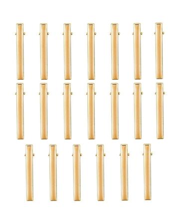 Alligator Hair Clips 20pcs Gold Metal Hair Clamps DIY Hairbow Hairpin Crafts Accessory for Arts Crafts Projects Hair Styling and Makeup (Type B)