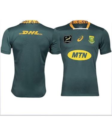 2021 South Africa Rugby Training Jersey - Men's Short Sleeve Springbok Top in Green, Size Large - Buy Online on GoSupps.com