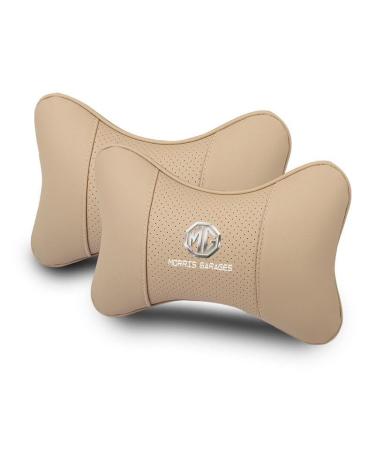AYHYA Car Neck Pillow For MG F 19952002 Soft Leather Headrest Neck Pain Relief Headrest Support For While DrivingBeige Normal Beige