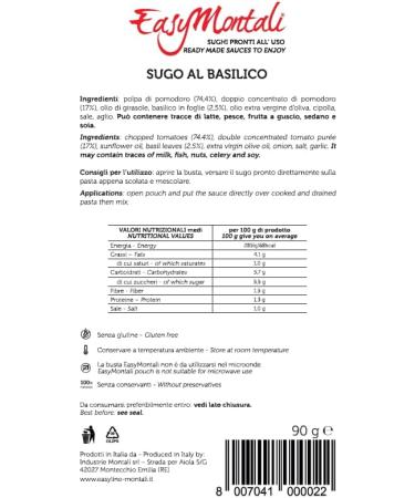 EasyMontali pasta sauces - Stir In Tomato & Basil pasta sauce Bulk Multipack 12 x 90g pouches - Buy Online on GoSupps.com