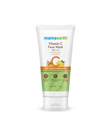 Mamaearth Vitamin C Face Wash for Skin Illumination | Gentle & Hydrating Dead Skin Exfoliator with Turmeric | Sulfate & Paraben Free | 1.69 Fl Oz (50ml) 1.69 Fl Oz (Pack of 1)