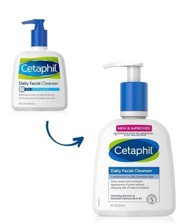 Cetaphil Daily Facial Cleanser 8 fl oz (237 ml) - Gentle Skin Care for All Skin Types | Buy Internationally - Buy Online on GoSupps.com