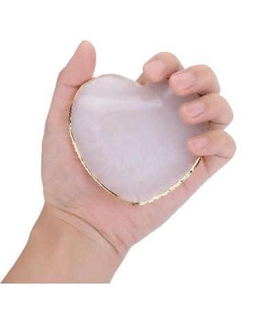 Resin Nail Art Palette - Pink Heart Shape Mixing Plate with Golden Edge Holder for Nail Polish - Cosmetic Mixing Tools - Buy Online on GoSupps.com