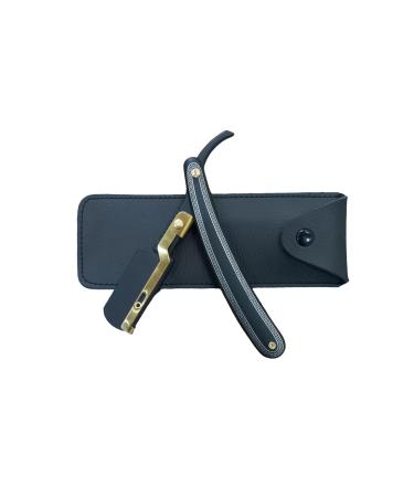 Premium Black and Gold Shaving Razor - Stainless Steel Double Edge Blade Holder with Leather Pouch | International Shipping - Buy Online on GoSupps.com