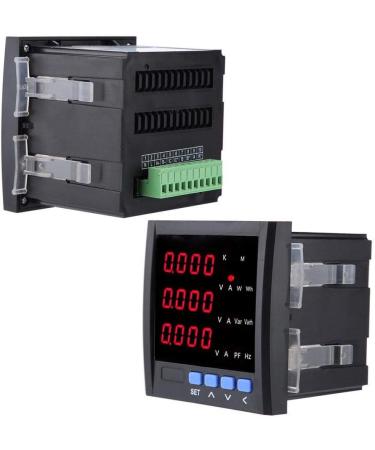 Three-Phase Display Multifunction Digital LED Programmable Three Phase AC Voltage Current Frequency Energy Meter Ammeter (Black) - Buy Online on GoSupps.com