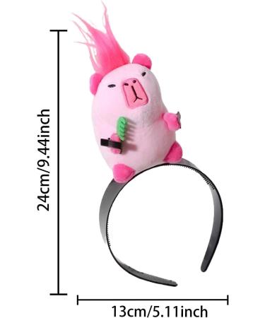 Aizuoni Capybara Hair Bands Capybara Animal Funny Headband | Cute Animal Hair Hoop Non Slip Solid Head Band Plush Doll Headband for Face Washing Pink - Buy Online on GoSupps.com