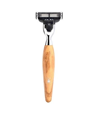 M HLE Nassrasierer - Kosmo Serie - compatible with Gillette-Klingen - Olivenholz