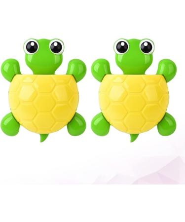 Cabilock Cute Cartoon Toothbrush Holder Set - 2 Suction Holders for Kids - Family Organizer for Toothbrushes & Toothpaste - Yellow - 12.5x16.5cm - Buy Online on GoSupps.com