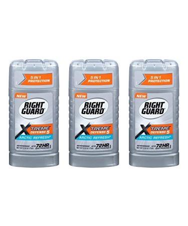 Right Guard Xtreme Defense 5 Arctic Refresh Antiperspirant 2.6 oz (Pack of 3) 2.6 Ounce (Pack of 3)