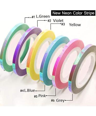 Iridescent Rainbow Nail Striping Tape - 10 Rolls Self-Adhesive DIY Nail Art Tape | 3mm Blue - Buy Online on GoSupps.com
