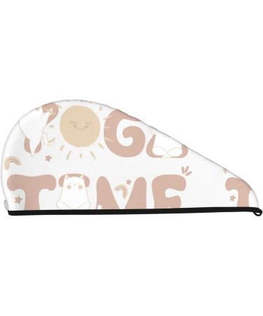 Cat Yoga Time Microfiber Hair Towel - Soft Super Absorbent Quick Dry Wrap for Long Curly & Thick Hair - Coral Velvet for Women - Buy Online on GoSupps.com