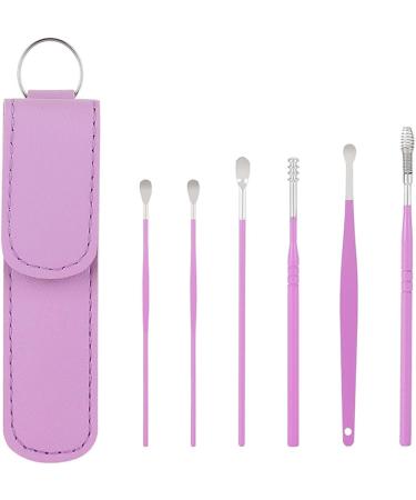 6PCS Earwax Cleaner Tool Set Innovative Spring Earwax Cleaner Tool Set 6 Pcs Ear Pick Earwax Removal Kit Ear Pick Earwax Removal Kit Cleansing Tool Set Ear Wax Removal Tool (Green) (Purple)