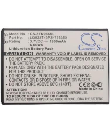Replacement Battery for T-Mobile MF64 Z64 4G Hotspot - Li3823T43P3h735350 1800mAh/3.7V - Fast International Shipping - Buy Online on GoSupps.com