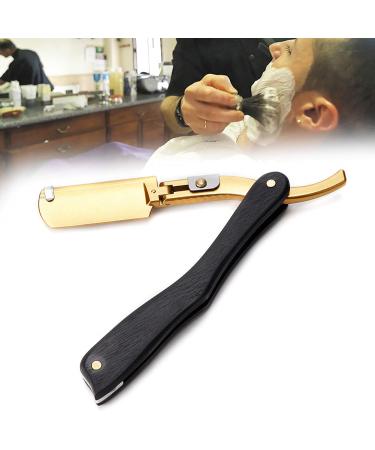 Professional Men's Hand Razor - Foldable Straight Edge Hair Shaper with Steel Blade & Wooden Handle - Buy Online on GoSupps.com