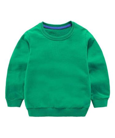 Taigood Kids Jumper for Boys Cotton Sweatshirt Long Sleeve T Shirts Pullover Autumn Winter Age 1-7 Years 6-7 Years Green