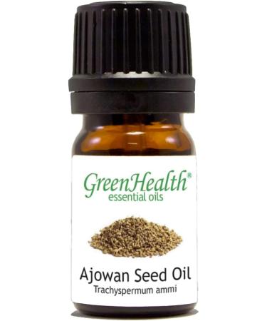 Ajowan Seed Essential Oil - 1/6 fl oz (5 ml) Amber Glass Bottle - 100% Pure Essential Oil - GreenHealth - Buy Online on GoSupps.com